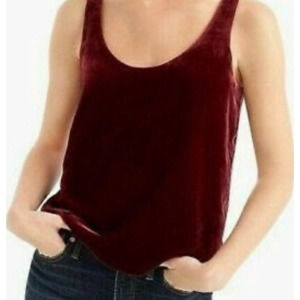 NWT J.Crew Burgundy Velvet Tank Top | Size 2